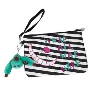 Kipling Disney Alice in Wonderland Wristlet Cheshire Cat Monkey Bag Charm